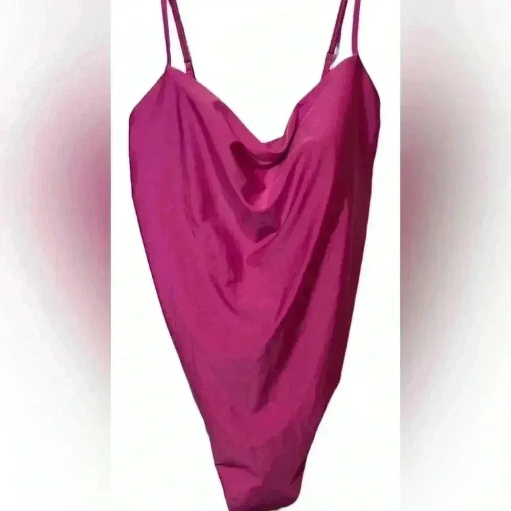 Shade & Shore Women’s High Leg Cheeky Pink Swimsuit Size XL (16)- NWOT